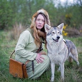 vikings and wolves photoshoot