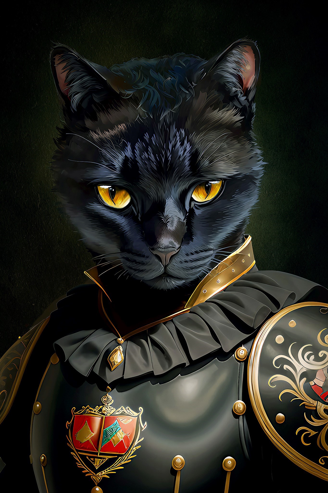 Black prince cat portrait